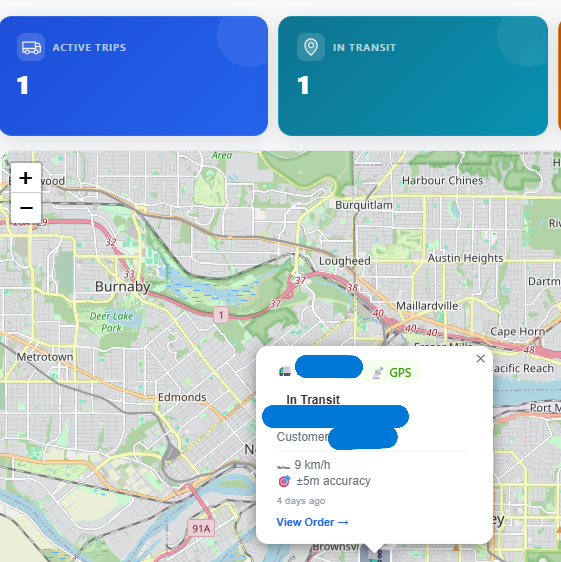 CyVeR public order tracking page